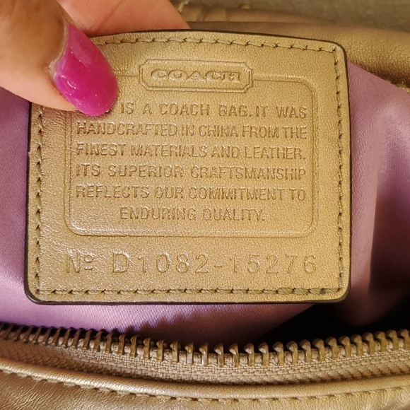 Coach Gold Studded Leather Satchel - Picture 9 of 9